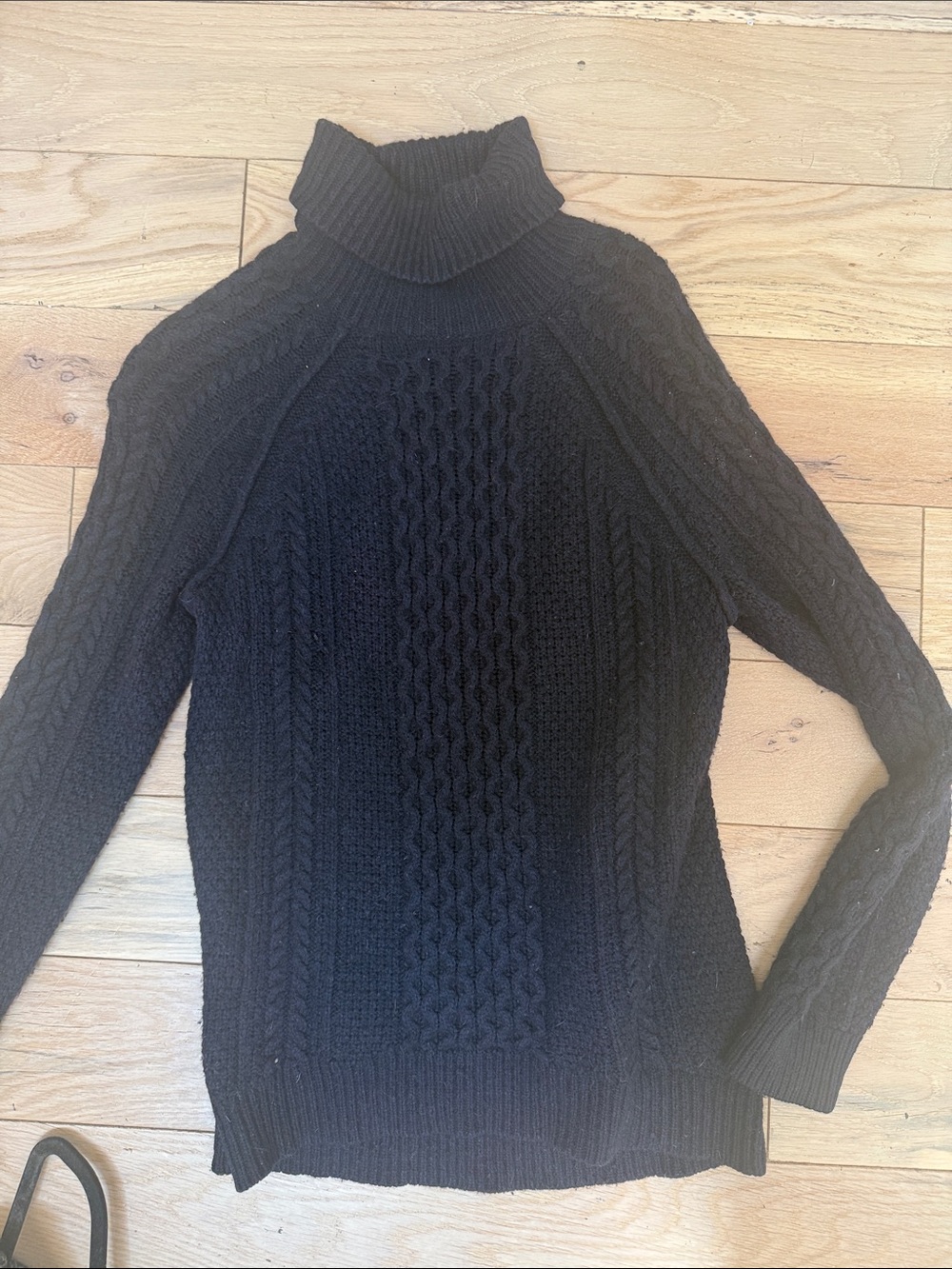 Vince Black Cable Knit Turtleneck